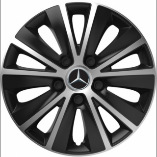 PUKLICE PRE MERCEDES 15" RAPIDE silver/black 4ks