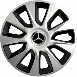 PUKLICE PRE MERCEDES 15" STRATOS silver/black 4ks