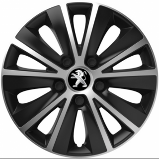 PUKLICE PRE PEUGEOT 15" RAPIDE silver/black 4ks