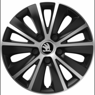 PUKLICE PRE ŠKODA 15" RAPIDE silver/black 4ks