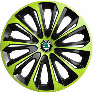 PUKLICE PRE ŠKODA 16" STRONGZ green/black 4ks