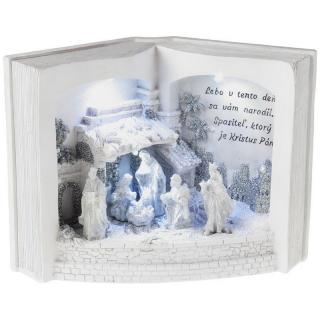 Betlehem v knihe, 3 LED, 3xAA, interiér 27x50x12cm PRO - 8090809