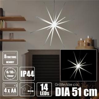 LED polárna Hviezda 3D 14 LED - 8 fukcii PRO-LK157
