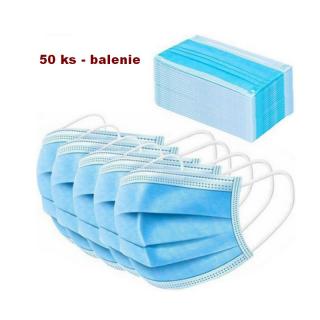 Ochranné rúška - 3 vrstvové 50 ks - modré PRO- 0012231