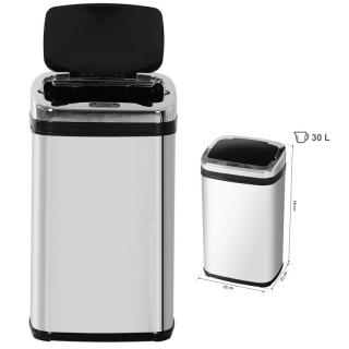 Odpadkový kôš nerezový - automatický senzor 30L AO-03-0024