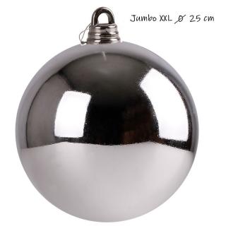 Vianočná Guľa Jumbo xxl ø 25 cm - Strieborná PRO-99827-S