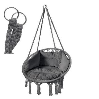 Závesné hojdacie kreslo Exclusive - Tmavo sivé LE- 4395