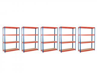 5x Bazárové regály 1800x1400x450mm, modrý