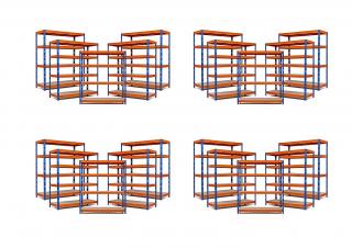 AKCIA - Balíček 20x Policový regál 1700x1600x400