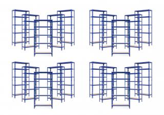 Balíček 20xSUPER HIT - Policový regál 1800x900x500 Farba: Modrá