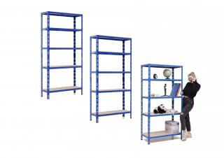 Balíček 3xSUPER HIT - Policový regál 1800x900x500 Farba: Modrá