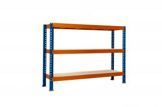 Nekonečný priemyselný regál 1600x2000x800, 3 police Farba: Oranžová a modrá