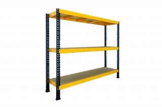 Nekonečný priemyselný regál 1800x2200x600, 3 police Farba: Žltá a čierna