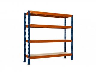 Nekonečný priemyselný regál 2200x2000x800, 4 police Farba: Oranžová a modrá