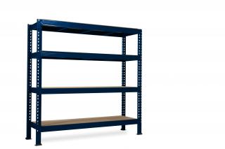 Nekonečný priemyselný regál 2200x2200x800, 4 police Farba: Oranžová a modrá