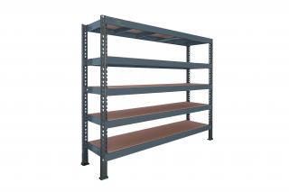 Nekonečný priemyselný regál 2400x2200x600, 5 políc Farba: Sivá