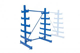 Polovičný stromčekový obojstranný konzolový regál 2000x1380x1150, nosnosť 4800 Kg,modrý