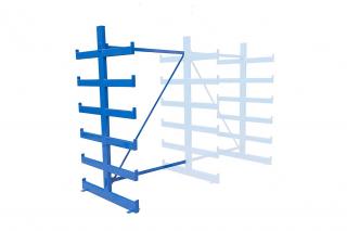 Prístavba k obojstrannému konzolovému regálu 2000x1330x1150, nosnosť 2400 Kg modrý