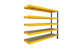Prístavok k regálu 1800x2200x600, 5 políc Farba: Žltá a čierna