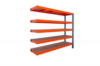 Prístavok k regálu 2200x2000x800, 5 políc Farba: Oranžová a modrá