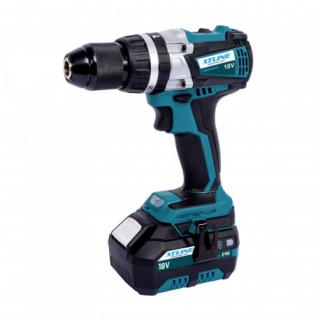 Aku vŕtačka s príklepom bezuhlíková 18V SET XT102865