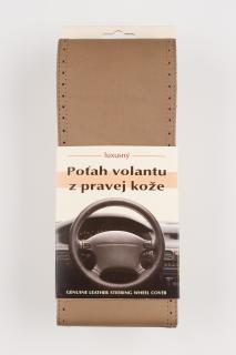 Poťah na volant z pravej kože - BLEDO-HNEDÝ s hnedým obšitím velkosť: CX