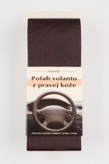 Poťah na volant z pravej kože - GAŠTANOVO-HNEDÝ s hnedým obšitím velkosť: C