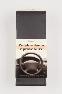 Poťah na volant z pravej kože - SIVÝ so sivým obšitím velkosť: AX