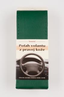 Poťah na volant z pravej kože - SVETLO-ZELENÝ so zeleným obšitím velkosť: A