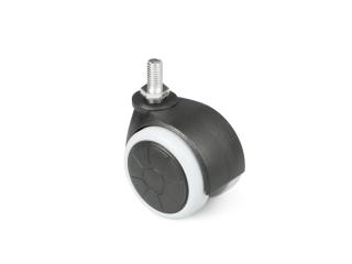 nábytkové koliesko čierne 50 mm s pogumovaným čapom M8