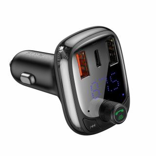 Baseus Baseus FM vysílač Bluetooth 5.0 nabíječka do auta PPS Quick Charge QC4.0 napájení USB typu C / micro SD 5A 36W černá (CCTM-B01)