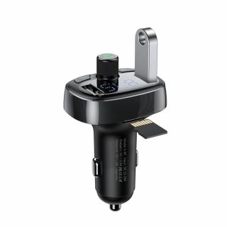 Baseus Bluetooth FM Stanice MP3 Car, Charger 2x USB TF microSD 3.4A black
