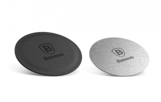 Baseus Magnet Iron Suit desky pro magnetické držáky samolepicí – stříbrná a černá (2 ks)