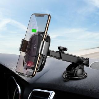 Baseus Smart Vehicle Bracket Wireless Charger elektricky uzamykatelný držák do auta na palubní desku/bezdrátová nabíječka Qi s infračerveným senzorem (WXZN-B01)