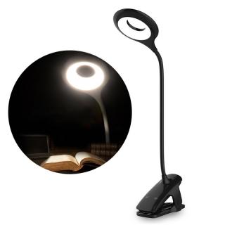 Bezdrátová LED lampa na čtení s klipem + černý micro USB kabel