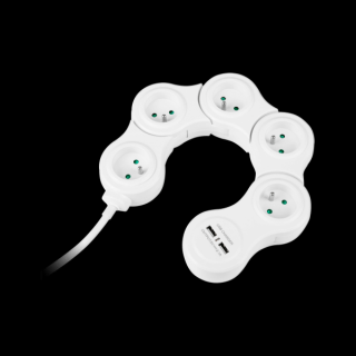 Lechpol URZ3258 Napájecí prodlužovací kabel (had), 5 zásuvek, 1,5m kabel
