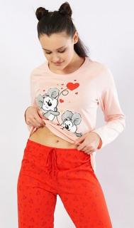 dámské pyžamo Vienetta Secret Koaly lososová - L