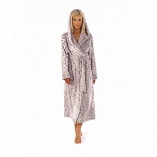 dámský župan dlouhý Vestis 3956 Irbis 9101 stříbrný - XL stříbrný