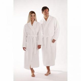 unisex župan Vestis 2150 SAUNA  0100 bílý límec - XL bílá