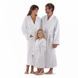 unisex župan Vestis 3150 SAUNA 0100 bílý kapuce - XXL bílá
