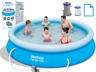 Bestway 4v1 samonosný bazén 366 x 76 cm, kartušová filtrácia 57274
