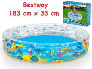 Bestway 51005 Nafukovací bazén pre deti, okrúhly Podmorský svet 183 cm x 33 cm