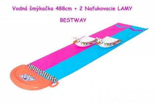 Bestway 52320 Vodná šmýkačka 488 cm dvojitá + 2 nafukovacie Lamy