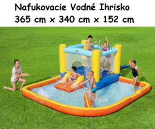 Bestway 53381 Vodný park, vodné ihrisko, Nafukovacia trampolína s bazénom, šmýkačkou a fontánou 365 cm x 340 cm