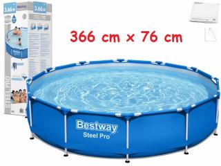 Bestway 56706 Záhradný bazén Steel Pro s kovovou konštrukciou 366cm x 76cm, modrý