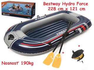 Bestway 61083 Nafukovací čln Hydro Force + veslá + pumpa 228cm x 121cm, modrý