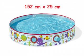 Bestway Detský Samonosný bazén 152 cm x 25 cm Podmorský svet s okienkami