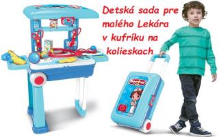 Buddy Toys Detská sada pre malého lekára, doktora Deluxe v kufríku na kolieskach, modrá