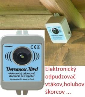 Deramax Odpudzovač Bird, plašič vtákov, holubov, škorcov s adaptérom