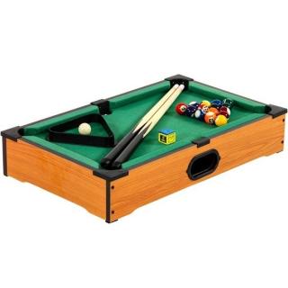 GAMES PLANET Biliardový stôl 51 cm x 31 x 9 cm + príslušenstvo, hnedý buk
